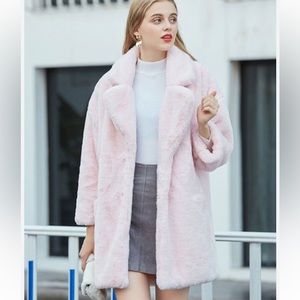 Pink fuzzy winter coat by Rachael Roy